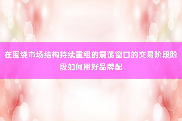 在围绕市场结构持续重组的震荡窗口的交易阶段阶段如何用好品牌配