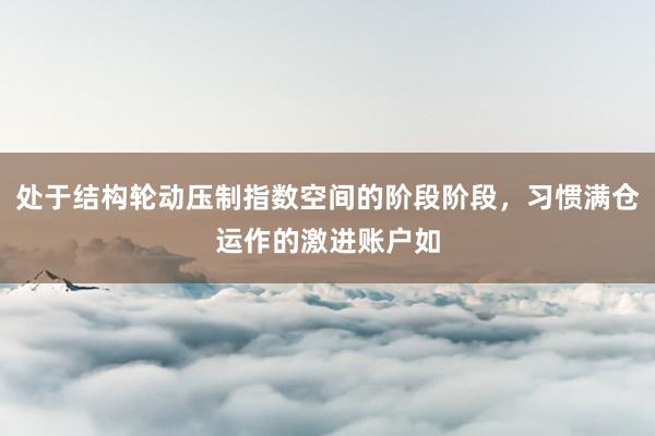 处于结构轮动压制指数空间的阶段阶段，习惯满仓运作的激进账户如