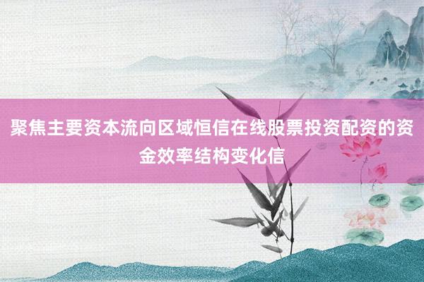 聚焦主要资本流向区域恒信在线股票投资配资的资金效率结构变化信