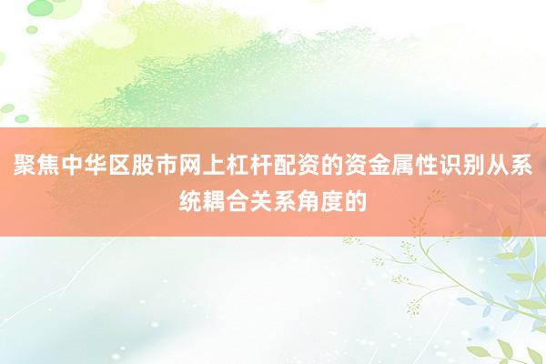 聚焦中华区股市网上杠杆配资的资金属性识别从系统耦合关系角度的